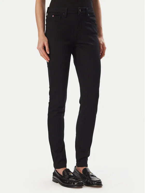 Tommy Hilfiger Дънки Como WW0WW51409 Черен Skinny Fit – Дамски skinny дънки