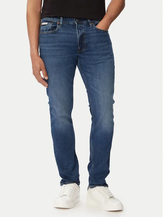 Мъжки дънки Calvin Klein Jeans Slim Hampton Jean сини – Мъжки slim дънки