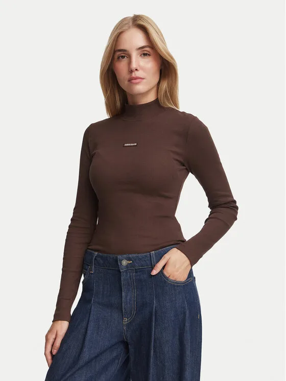 Дамска блуза Guess Jeans кафява – Дамски блузи
