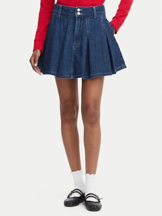 Tommy Jeans Дънкова пола DW0DW22897 Син Regular Fit – Дамски дънкови поли