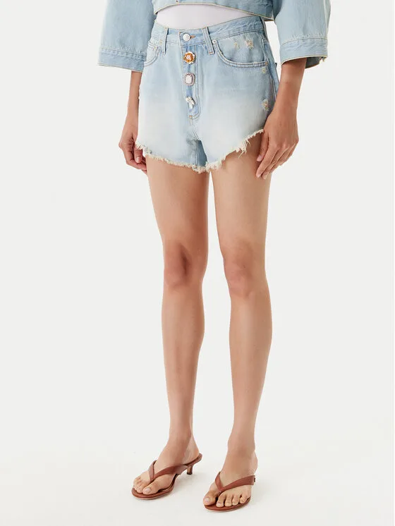 ViCOLO Дънкови шорти DD5096 A Син Regular Fit – Дамски дънкови шорти