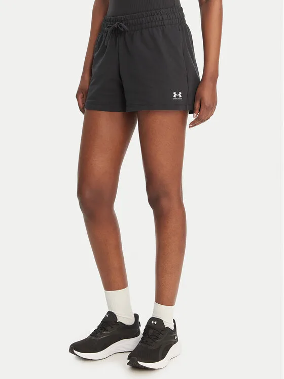 Under Armour Спортни шорти Sport Terry 6011022 Черен Regular Fit – Дамски спортни къси панталони