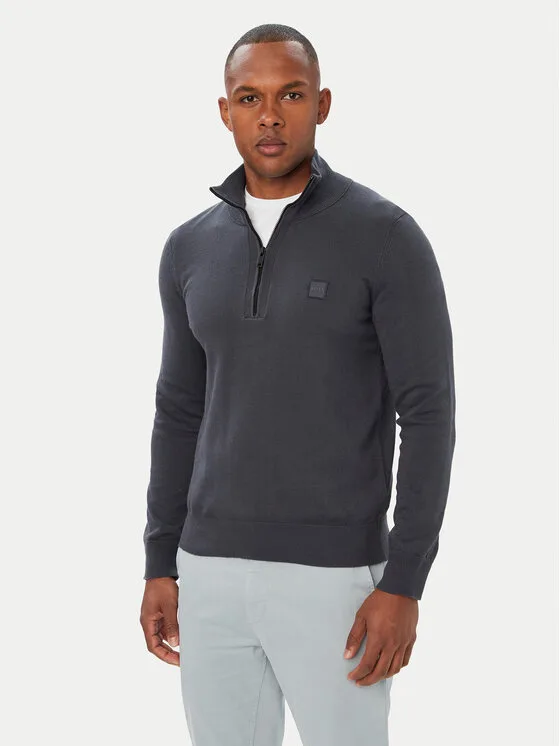 BOSS Пуловер Kanobix 50527585 Тъмносин Regular Fit – Мъжки пуловери и жилетки