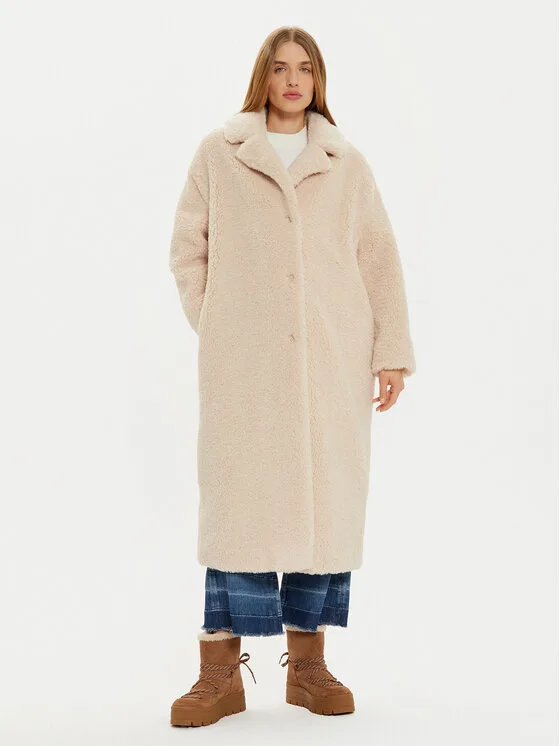 Guess Кожено палто New Alina W3BL86 WF2C2 Бежов Regular Fit – Дамски кожуси