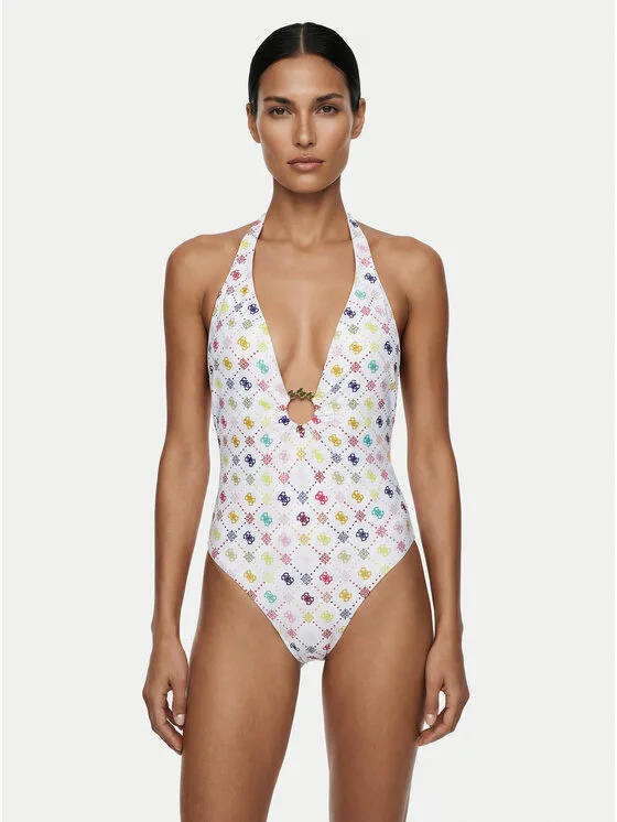Дамски цял бански Guess E6GJ39 MC04R бял – Дамски цели бански