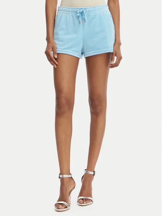 Дамски спортни шорти Juicy Couture Tamia светлосини – Дамски спортни къси панталони
