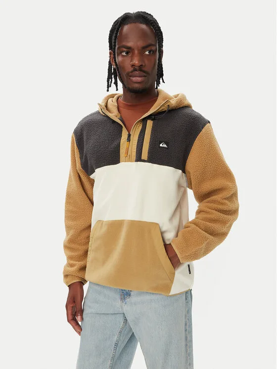 Quiksilver Полар EQYPF03073 Бежов Comfort Fit – Мъжки суитшърти и худита