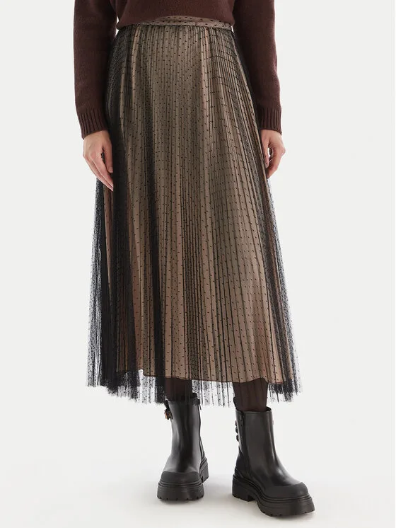 TWINSET Миди пола 252TT2023 Черен Regular Fit – Дамски миди поли