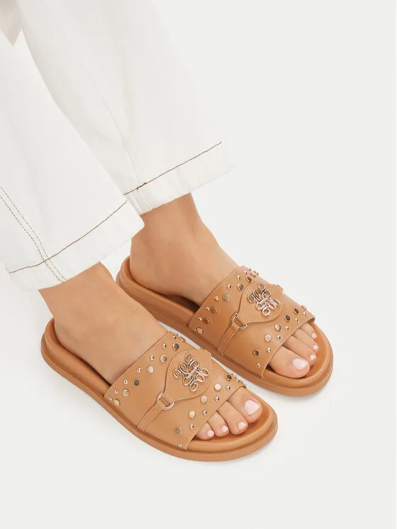 Nine West Чехли EO-TL758-1 Светлокафяв – Дамски чехли