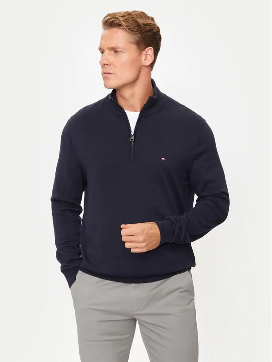 Tommy Hilfiger Пуловер Essential MW0MW37331 Тъмносин Regular Fit – Мъжки пуловери и жилетки