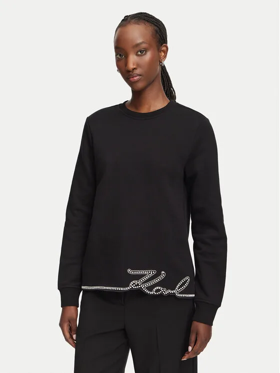Дамски суитшърт KARL LAGERFELD B3W20031 черен – Дамски суитшърти без цип