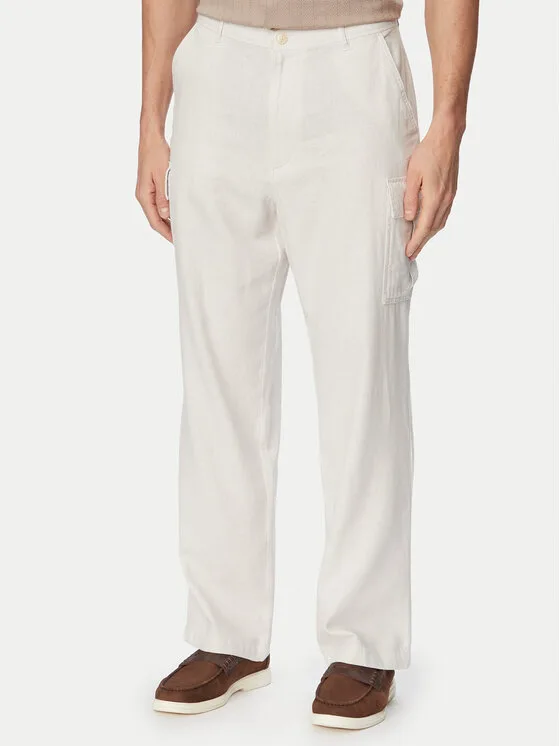 Calvin Klein Jeans Карго панталони LV04RF611G Светлобежов Relaxed Fit – Мъжки текстилни панталони