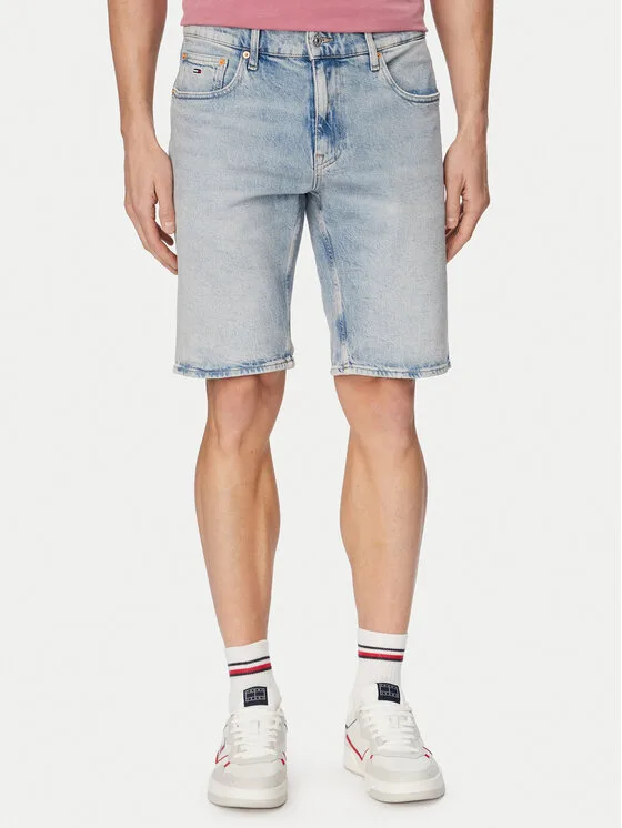 Tommy Jeans Дънкови шорти Scanton DM0DM22977 Светлосин Slim Fit – Мъжки дънкови шорти