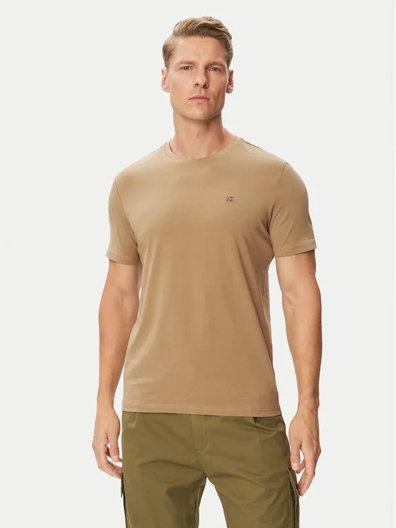 Napapijri Тишърт Salis Ss NP0A4H8D Бежов Regular Fit – Мъжки тениски
