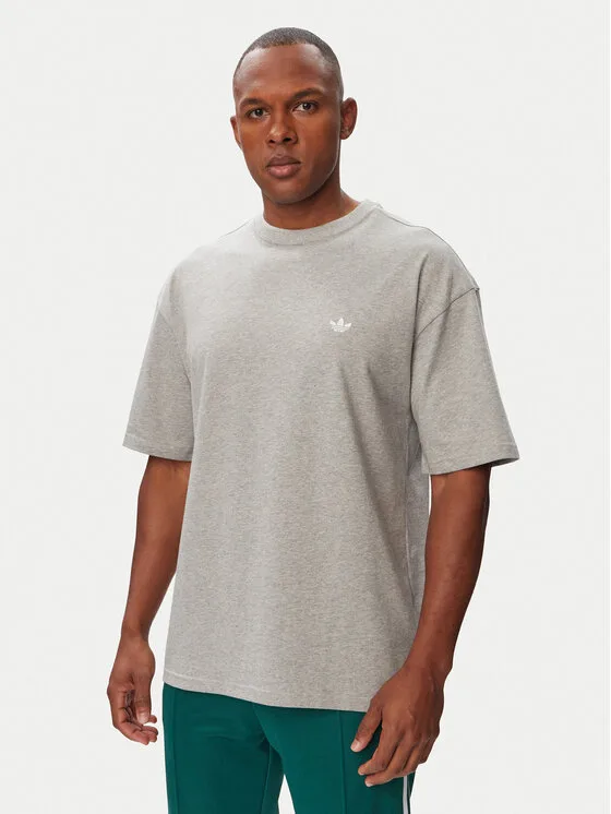 adidas Тишърт Trefoil Essentials IA7533 Светлосив Regular Fit – Мъжки тениски