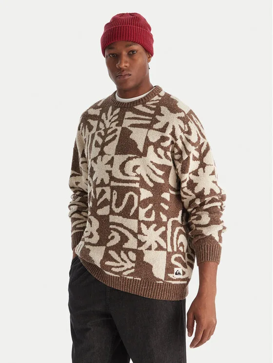 Quiksilver Пуловер Hall City EQYSW03329 Кафяв Regular Fit – Мъжки пуловери и жилетки