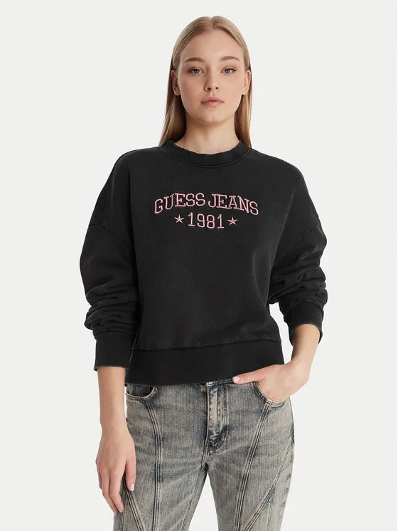 Дамски суитшърт Guess Jeans KCPR1 черен – Дамски суитшърти без цип