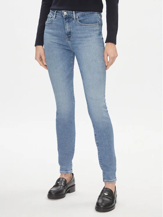 Tommy Hilfiger Дънки Th Flex Como Skinny Rw Mel WW0WW40633 Син Skinny Fit – Дамски skinny дънки
