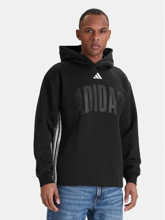 adidas Суитшърт Stadium Graphic KD0287 Черен Loose Fit – Мъжки суитшърти без цип