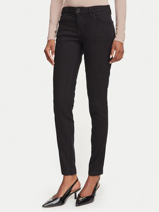 Дамски дънки Guess W6YAJ2 D1585 черни – Черен – Дамски skinny дънки