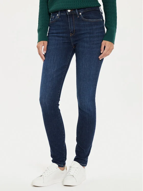 Дамски дънки Tommy Hilfiger Como тъмносини – Дамски skinny дънки