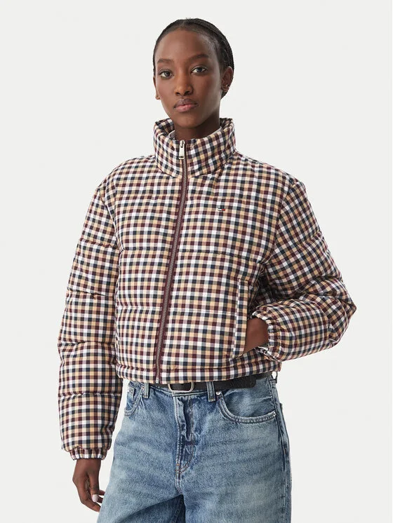 Дамско яке Tommy Jeans Cropp Fit многоцветно – Цветен – Дамски преходни якета