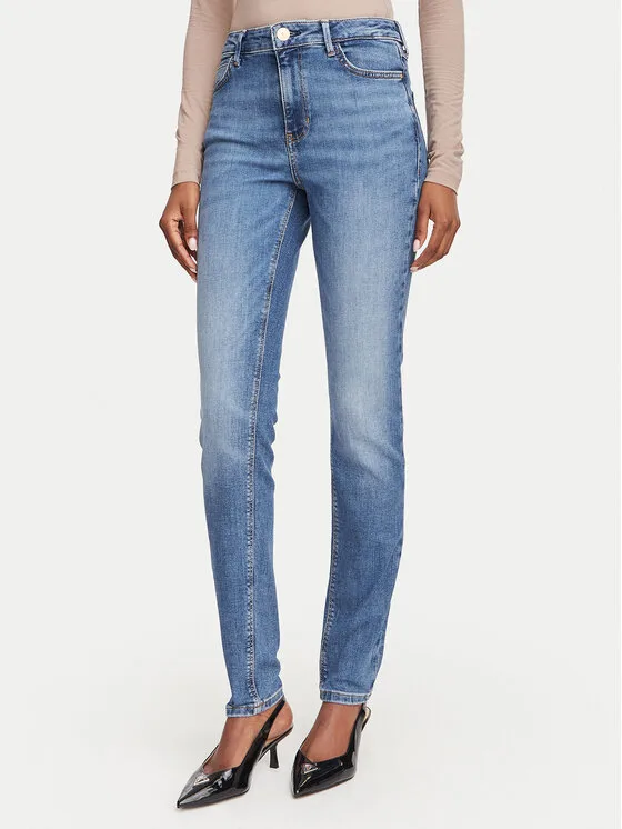 Guess Дънки W6YA46 D1538 Син Skinny Fit – Дамски skinny дънки