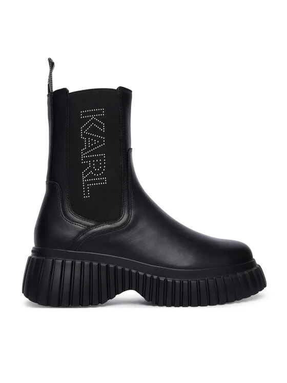 KARL LAGERFELD Боти Kreeper Wedge KL44460 Черен – Дамски равни боти