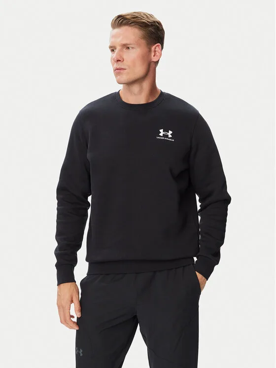 Under Armour Суитшърт Ua Essential 1374250 Черен Loose Fit – Мъжки суитшърти без цип