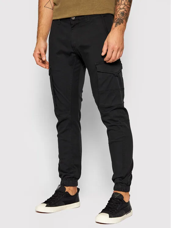 Мъжки панталон Jack & Jones Paul черен – Мъжки текстилни панталони