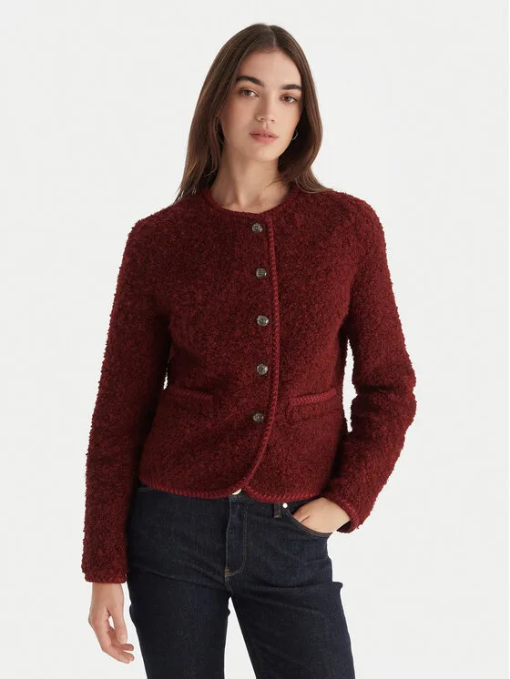 Guess Кожух W5BL69 W3860 Бордо Regular Fit – Дамски кожуси