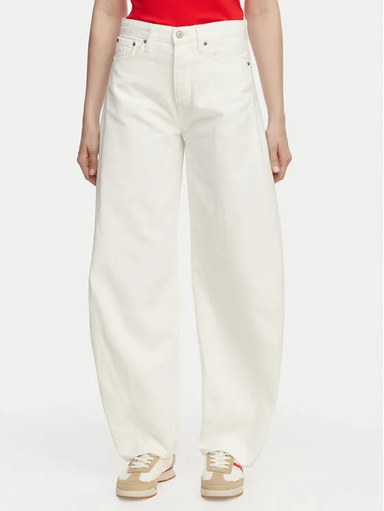 Tommy Jeans Дънки DW0DW22662 Бял Barrel Fit – Дамски boyfriend дънки