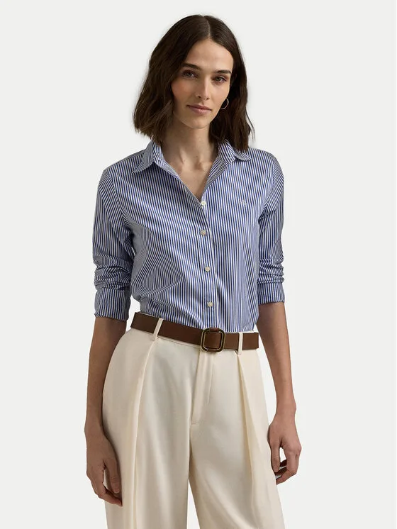 LAUREN RALPH LAUREN Риза 200859048001 Син Regular Fit – Дамски ежедневни ризи