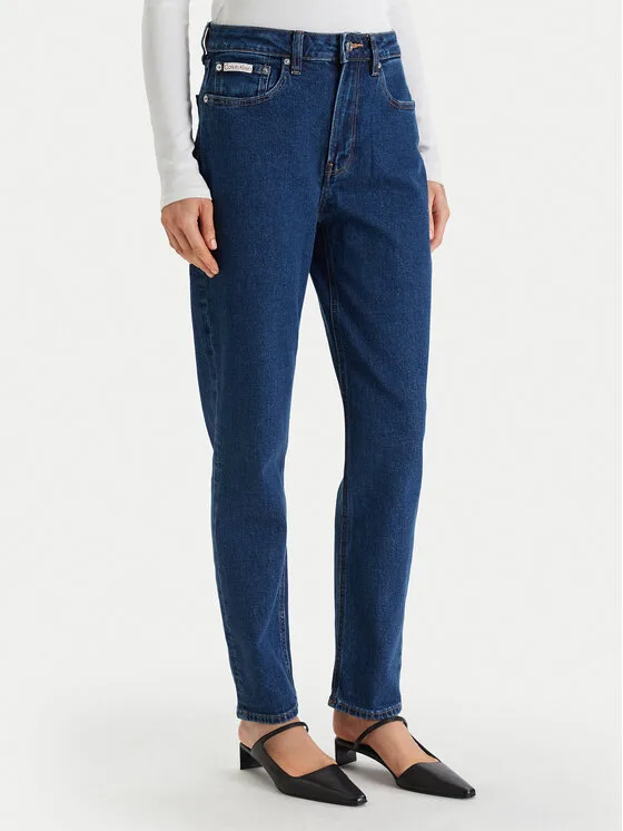 Calvin Klein Jeans Дънки LV047F492G Син Mom Fit – Дамски boyfriend дънки