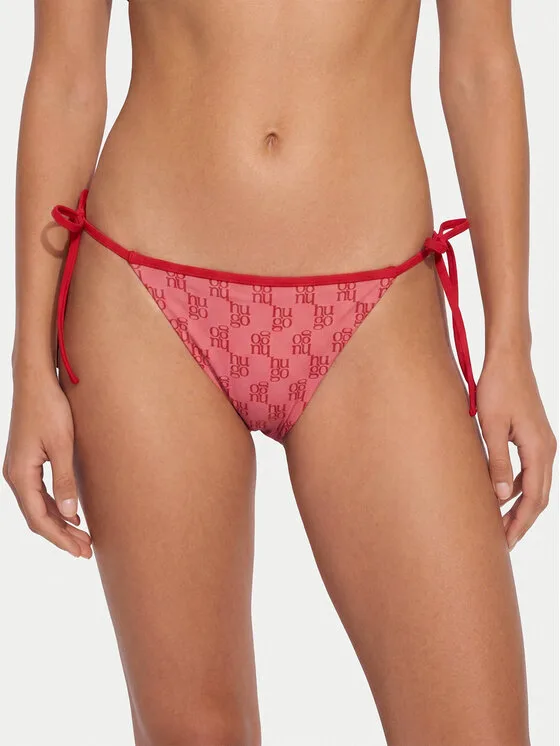 HUGO Долнище на бански Monogram Side Tie 50555665 Розов – Дамски бикини бански