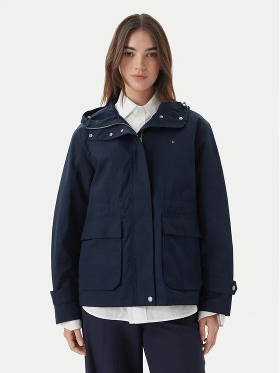Дамско яке Tommy Hilfiger Utility тъмносиньо – Дамски преходни якета
