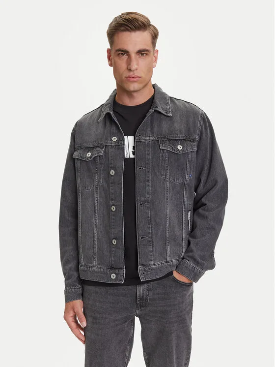 Мъжко дънково яке Karl Lagerfeld Jeans сиво – Мъжки дънкови якета
