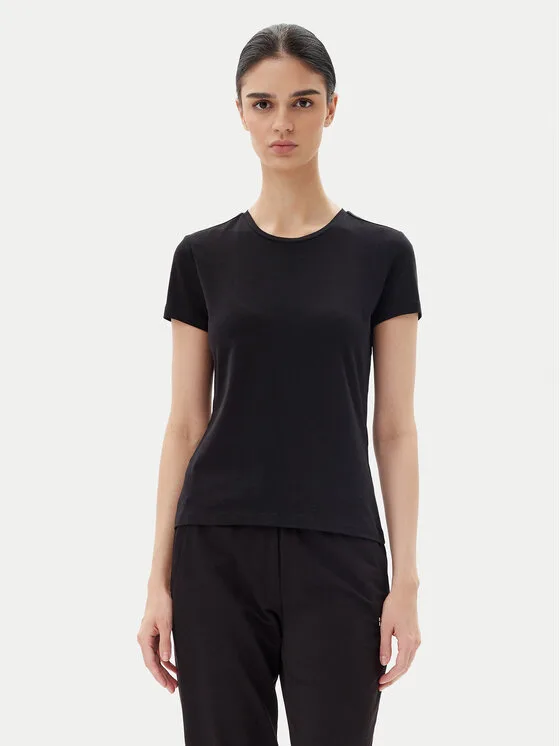 EA7 Emporio Armani Тишърт 7W000497 AF14880 UC001 Черен Regular Fit – Дамски тениски