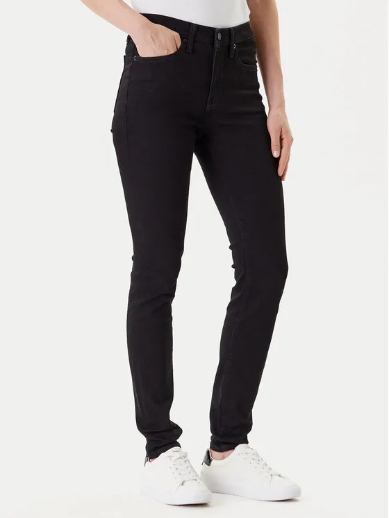 Дамски дънки Calvin Klein Jeans LV047C777G черни – Черен – Дамски skinny дънки