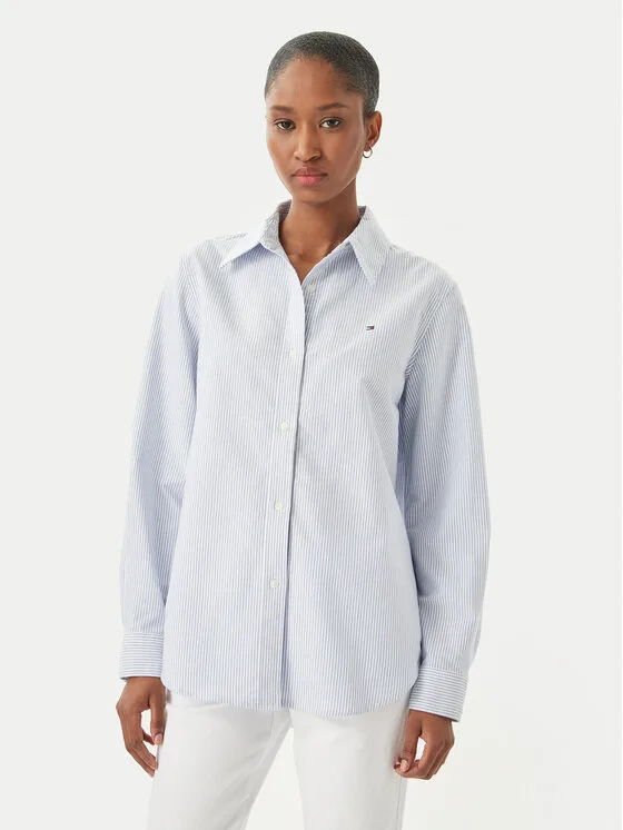 Tommy Hilfiger Риза WW0WW46111 Светлосин Regular Fit – Дамски ежедневни ризи