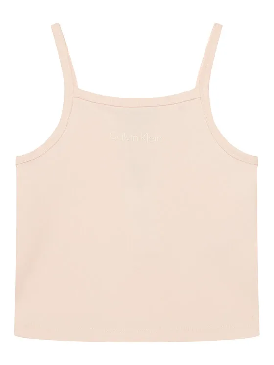 Calvin Klein Jeans топ LVCKSJB12G Светлорозов Slim Fit – Детски топове