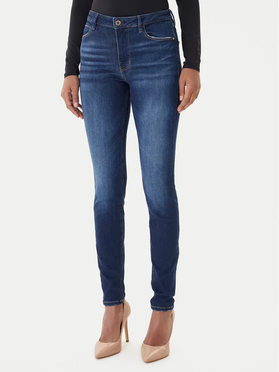 Дамски дънки Guess W2YA46 D4Q03 тъмносини – Дамски skinny дънки