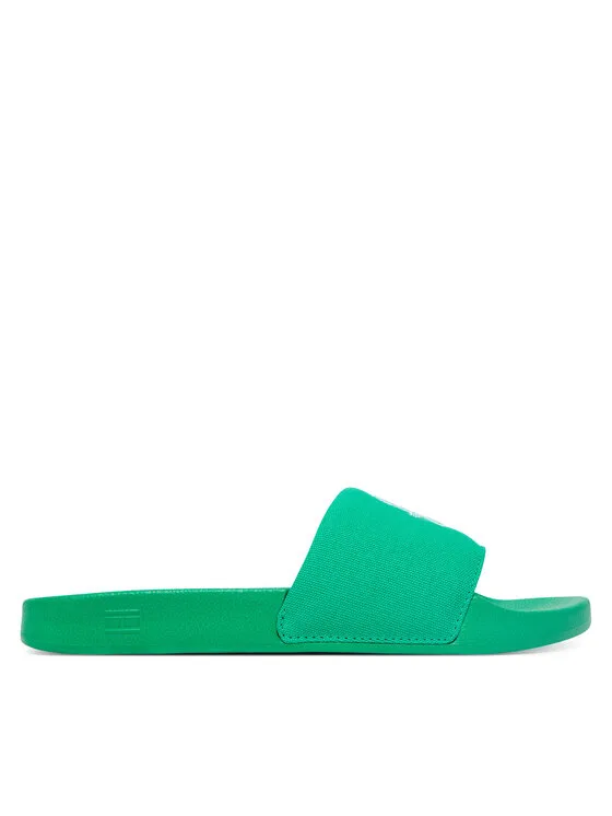 Tommy Hilfiger Чехли Th Script Pool Slide FW0FW09286 Зелен – Дамски чехли