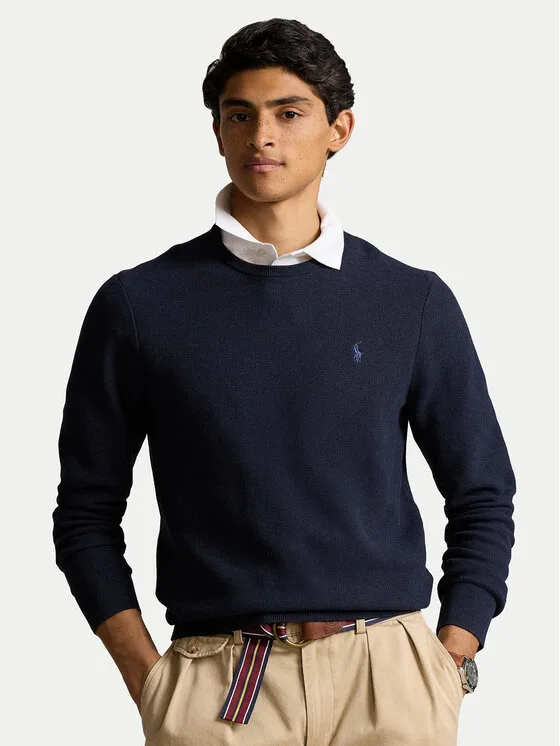 Polo Ralph Lauren Пуловер 710918163001 Тъмносин Regular Fit – Мъжки пуловери и жилетки