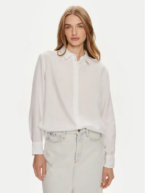 Дамска риза Vero Moda Linn бяла – Дамски ежедневни ризи