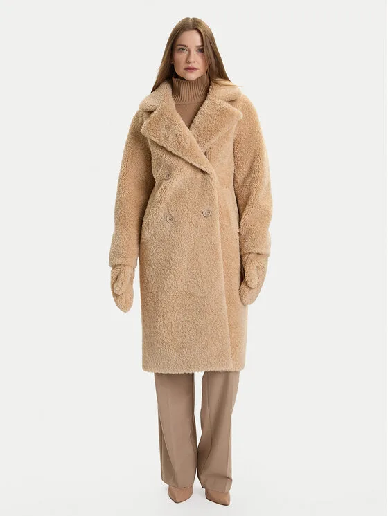 Rinascimento Кожух CFC0122221003 Бежов Regular Fit – Дамски кожуси