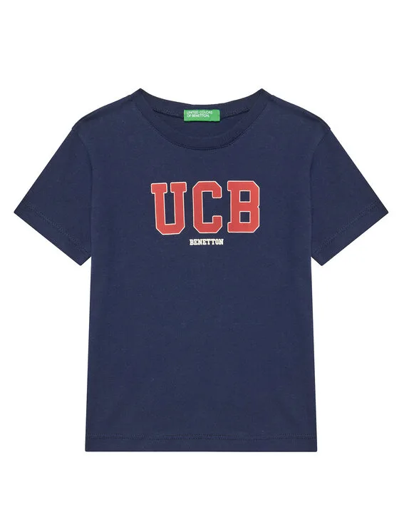 United Colors Of Benetton Тишърт 3I1XG10HT Тъмносин Regular Fit – Мъжки тениски