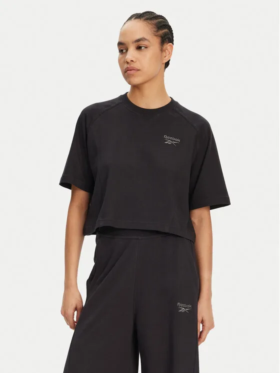 Дамска тениска Reebok 100214092 139-18-00 черна – Черен – Дамски тениски с къс ръкав