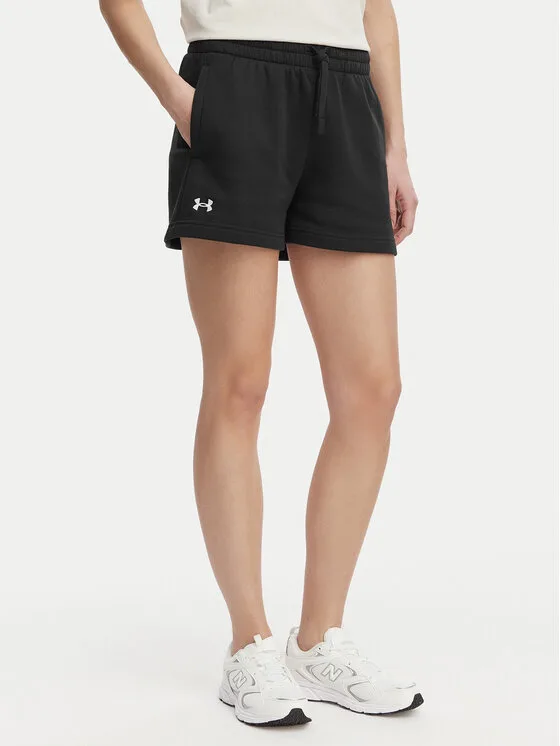 Дамски спортни шорти Under Armour Rival Fleece черни – Черен – Дамски спортни къси панталони