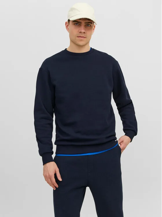 Jack & Jones Суитшърт Bradley 12249341 Тъмносин Relaxed Fit – Мъжки суитшърти без цип